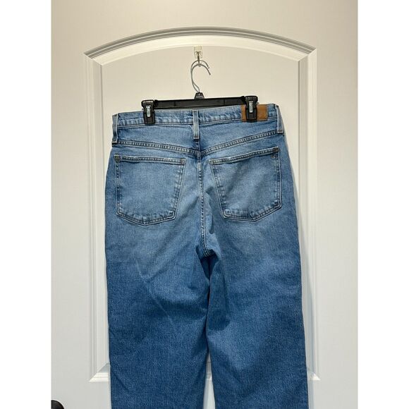 Madewell The Perfect Vintage Wide Leg Crop Jeans Raw Hem Size 12 / 31 - Picture 5 of 9